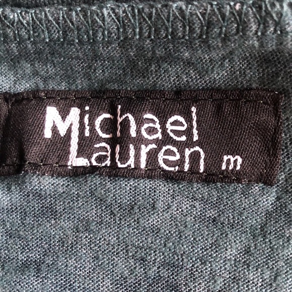 Michael Lauren T-Shirt Shoulder Cut Out Barker Green Snakeskin Print Medium - Picture 12 of 14